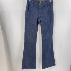 7 For All Mankind 7FAM Size 27 Dark Blue Flare Boot Cut Mid-Rise Jeans